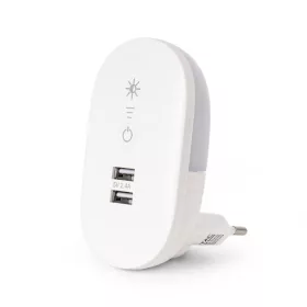   Konnektorba dugható éjjeli fény fényerőszabályzással és USB csatlakozóval 1,5W Meleg fehér