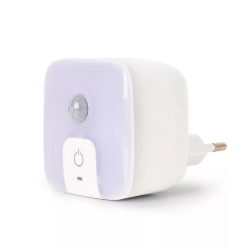 Konnektorba dugható éjjeli fény mozgásérzékelővel és USB csatlakozóval 1,5W Meleg fehér