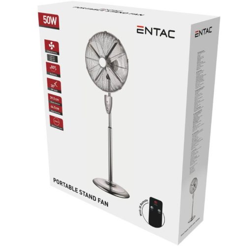 FÉM Álló Ventilátor Távirányítóval 50W – Ipari Teljesítmény, Retro Dizájn