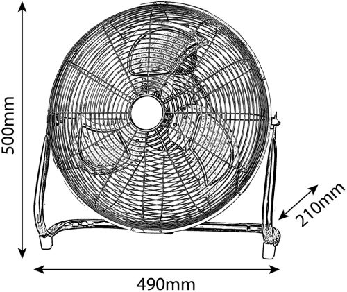 Hordozható Fém Padló Ventilátor 45cm, 70W – Erő és Mobilitás
