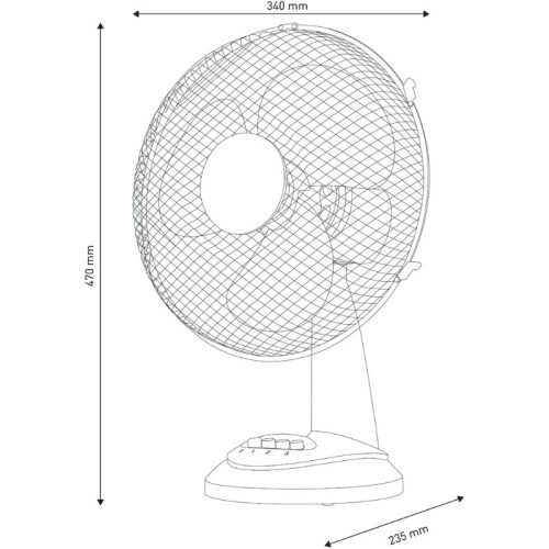 Klasszikus Asztali Ventilátor 34cm – Oszcilláló Mozgással