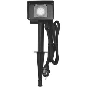   Leszúrható kerti elosztó időzítővel és 2 Foglalattal 1.5m-es vezetékkel IP44