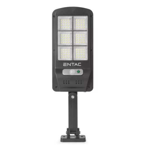 Fekete színű napelemes fali lámpa beépített mozgásérzékelővel és 500 lumen fényerővel