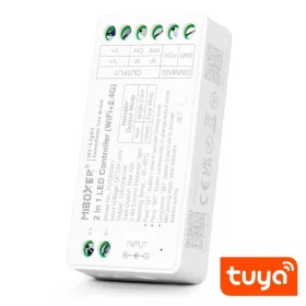 MiLight FUT035W+ 2in1 univerzális LED szalag vezérlő Egyszínű+CCT szalagokhoz, RF és WiFi/Tuya/Mesh okostelefonos vezérléssel, 12-24V, 12A.