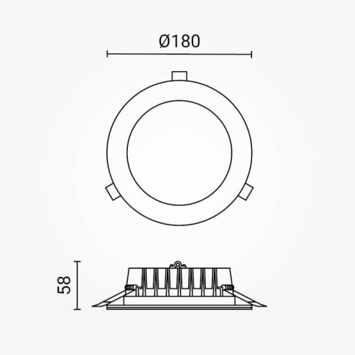 MiBoxer 18W-os süllyesztett RGB+CCT LED lámpa színes és állítható fehér fénnyel, dimmelhető