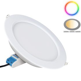MiBoxer 12W-os süllyesztett RGB+CCT LED lámpa színes és állítható fehér fénnyel, dimmelhető