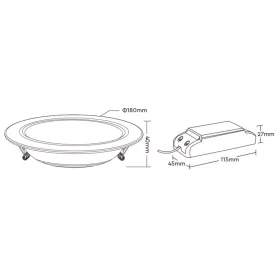 MiBoxer 12W-os süllyesztett RGB+CCT LED lámpa színes és állítható fehér fénnyel, dimmelhető, fekete színű
