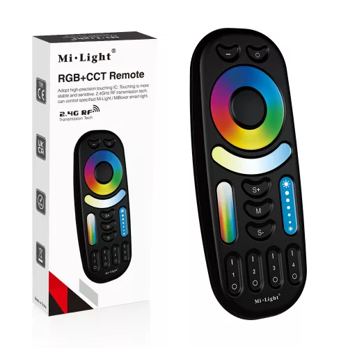MiLight távirányító RGB CCT LED szalagokhoz (2,4 GHz) 4 zónás fekete