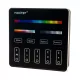 Vezeték nélküli érintős fali vezérlő RGB-CCT LED szalagokhoz 2,4 GHz 4 zóna, fekete