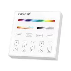   Vezeték nélküli fali érintős vezérlő RGB és CCT LED szalagokhoz 2,4 GHz 4 zóna