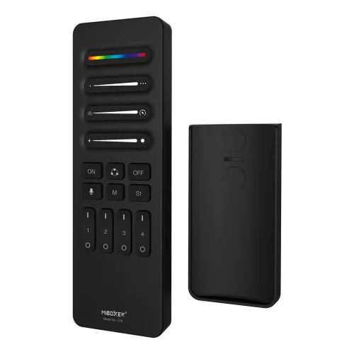 MiBoxer C10 fehér kézi távirányító 4 zónás Pixel LED vezérléshez, sebességállító csúszkával, Fekete