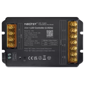 MiLight / MiBoxer 2 az 1-ben LED szalag vezérlő max. 1440W teljesítménnyel, Egyszínű és CCT szalagokhoz.