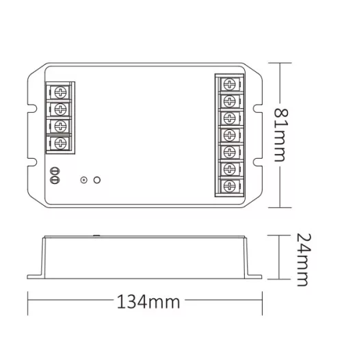 MiLight / MiBoxer 5 az 1-ben LED szalag vezérlő max. 1440W teljesítménnyel, Egyszínű, CCT, RGBW és RGB+CCT szalagokhoz.