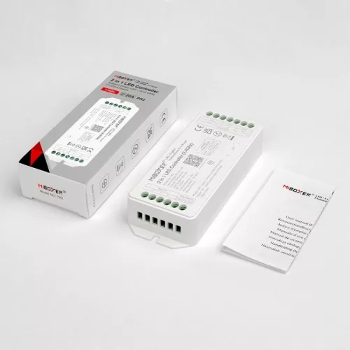 MiLight / MiBoxer 2 az 1-ben LED szalag vezérlő max. 960W teljesítménnyel, Egyszínű és CCT szalagokhoz.