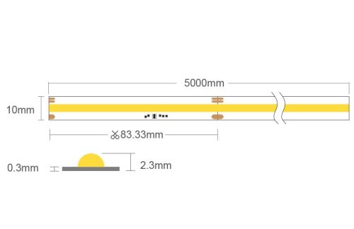 SPI digitális COB LED szalag futófény 24V 360 LED/m 14W/m 6500K WS2811