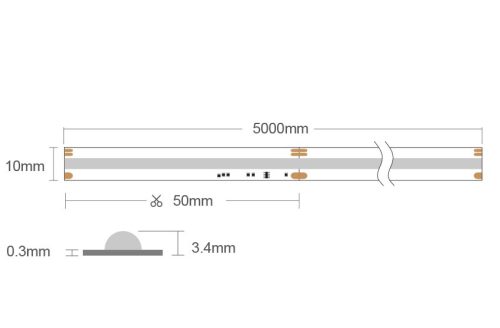 SPI digitális RGB COB LED szalag 24V 720 LED/m WS2811