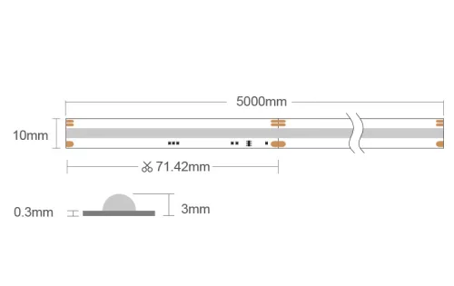 SPI digitális RGBW COB LED szalag 24V 784 LED/m (RGB+6500K) WS2811