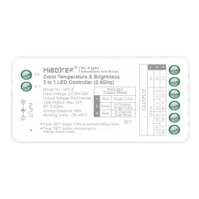 MiLight univerzális LED szalag vezérlő Egyszínű/CCT 12/24V 12A (2,4 GHz)