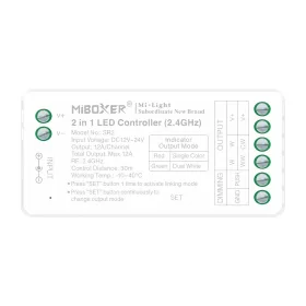 MiBoxer SR2 okos LED vezérlő PUSH fali kapcsoló bemenettel egyszínű és CCT szalagokhoz