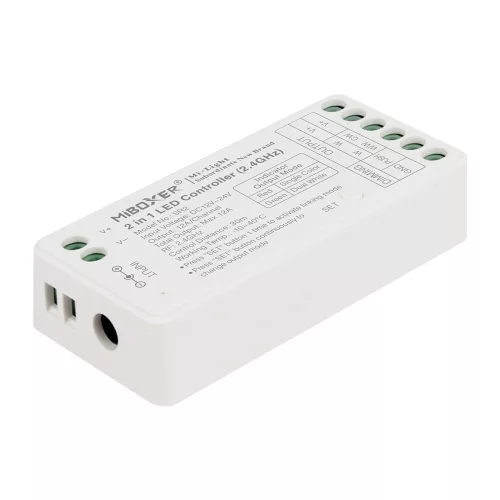 MiBoxer SR2 okos LED vezérlő PUSH fali kapcsoló bemenettel egyszínű és CCT szalagokhoz
