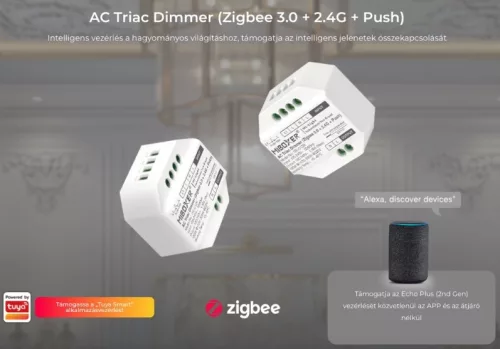 Miboxer TUYA Univerzális AC Triac Dimmer 0-100% (Zigbee 3.0/2.4G/Push) 100-240V 1,36A