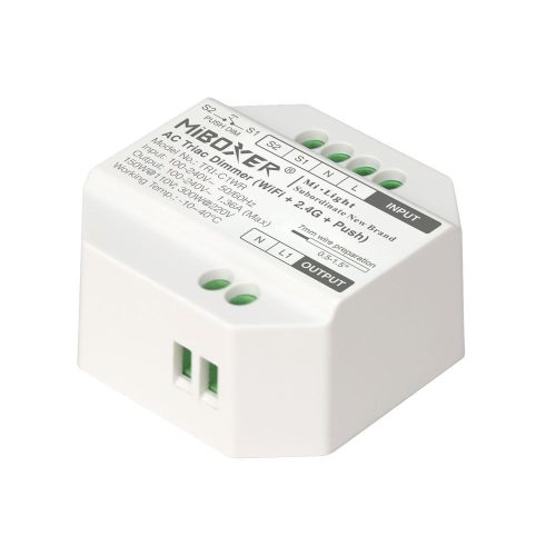 Miboxer AC Triac WiFi Dimmer Fényerőszabályzó 230V Rádiós+Nyomógombos