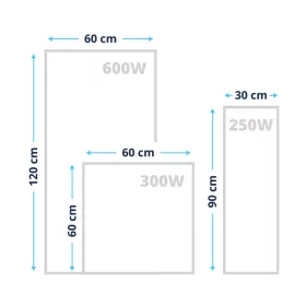   BVF NG 600W Keret Nélküli Dizájn Infrapanel 1200 × 600 × 25 mm