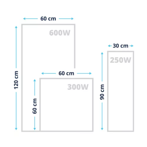 BVF NG 600W Keret Nélküli Dizájn Infrapanel 1200 × 600 × 25 mm