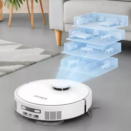 TESLA RoboStar iQ900 Ultra intelligens robotporszívó és forgó felmosó az automata tisztítóállomással