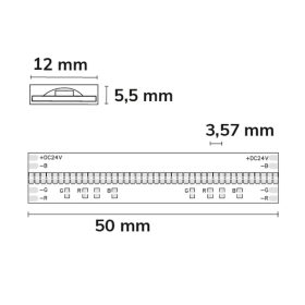   AQUA COB RGB lineáris LED szalag, 24V, 14.4W, IP68, 840 LED/m, 800 lm, 5 méter-ISOLED