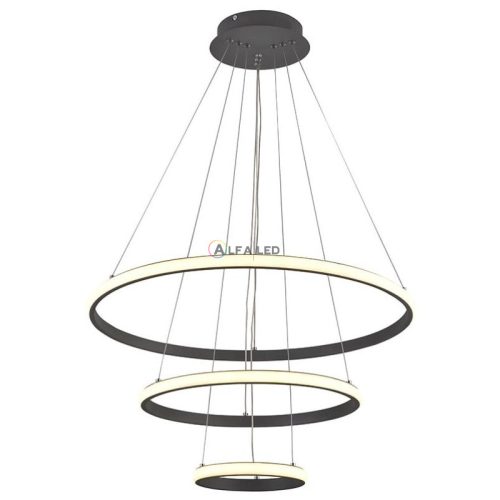 Gyűrűs csillár LED függeszték 90W 60cm Ezüst