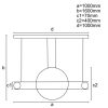 LED dizájn csillár függeszték 95W 1m Bronz