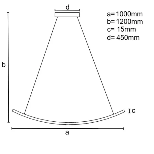 Wave 4 LED dizájn függeszték 70W 1m Fekete