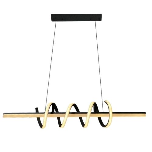 Mennyezeti LED dizájn spirál lámpa 70W 1m Fekete