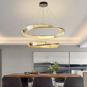 NEDES Aura 90W LED kristály csillár elegáns króm kivitelben, dimmelhető és színhőmérséklet-szabályozható funkcióval, távirányítóval és Bluetooth mobilapplikációval vezérelhető