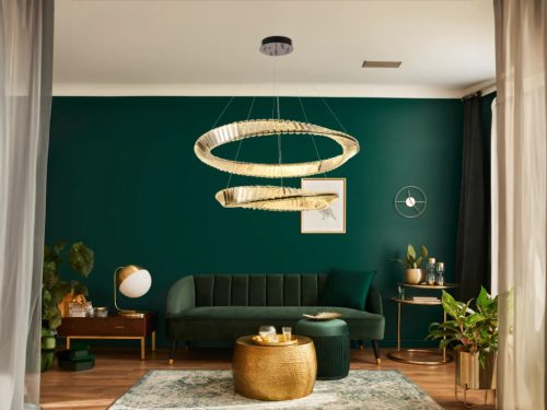 NEDES Aura 90W LED kristály csillár elegáns króm kivitelben, dimmelhető és színhőmérséklet-szabályozható funkcióval, távirányítóval és Bluetooth mobilapplikációval vezérelhető