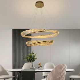 NEDES Aura 90W LED kristály csillár exkluzív arany kivitelben, dimmelhető és színhőmérséklet-szabályozható funkcióval, távirányítóval és Bluetooth mobilapplikációval vezérelhető