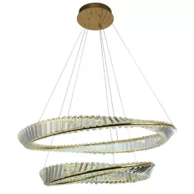 NEDES Aura 90W LED kristály csillár exkluzív arany kivitelben, dimmelhető és színhőmérséklet-szabályozható funkcióval, távirányítóval és Bluetooth mobilapplikációval vezérelhető