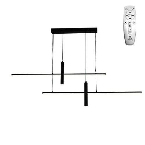Modern, 70W-os CCT LED függőlámpa távirányítóval és Bluetooth applikációval, szabályozható színhőmérséklettel és fényerővel, étkezőasztal fölé