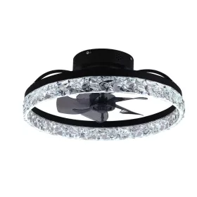   SMART LED-es mennyezeti kristály lámpa ventilátorral 35W+28W