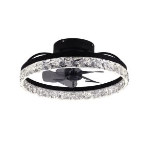   SMART LED-es mennyezeti kristály lámpa ventilátorral 35W+28W