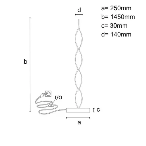 LED spirál állólámpa 70W CCT 145cm