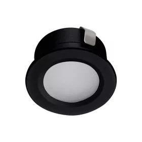 Kanlux IMBER LED alumínium vízálló mini beépíthető spotlámpa fába és zuhanykabinba, meleg fehér színben, fekete kerettel