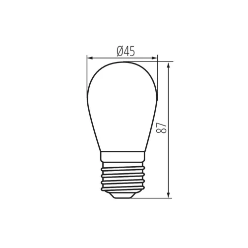 Kanlux ST45 filament LED fényforrás 0,9W E27 Kék