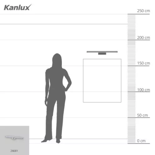 Kanlux Asten tükörmegvilágító lámpa króm 40cm 8W természetes fény