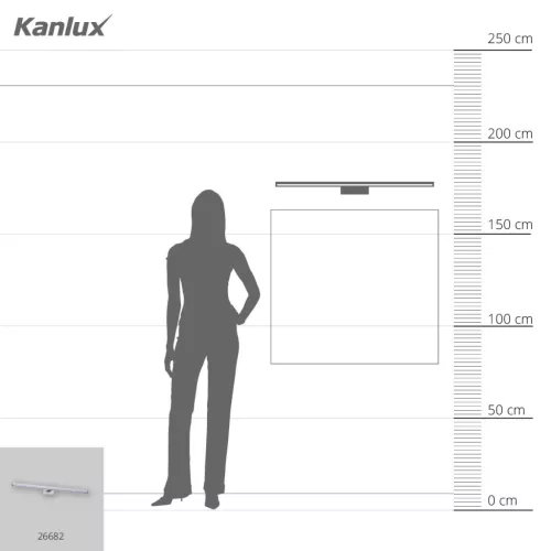 Kanlux Asten tükörmegvilágító lámpa króm 90cm 15W természetes fény