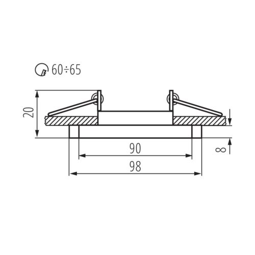 Mennyezeti spot lámpatest MORTA OCT spot keret GU10/MR16 fekete-Kanlux