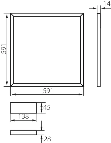 AVAR LED keret panel 60x60cm 40W 3600lm természetes fehér