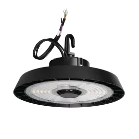 Kanlux HB PRO STRONG 150W-os, 1-10V dimmelhető ipari LED csarnokvilágító (High Bay), fekete robusztus alumínium házzal.