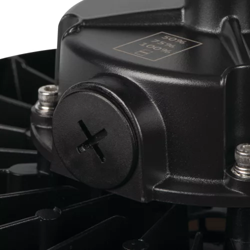 Kanlux HB PRO STRONG 100W-os, 1-10V dimmelhető ipari LED csarnokvilágító (High Bay), fekete robusztus alumínium házzal.